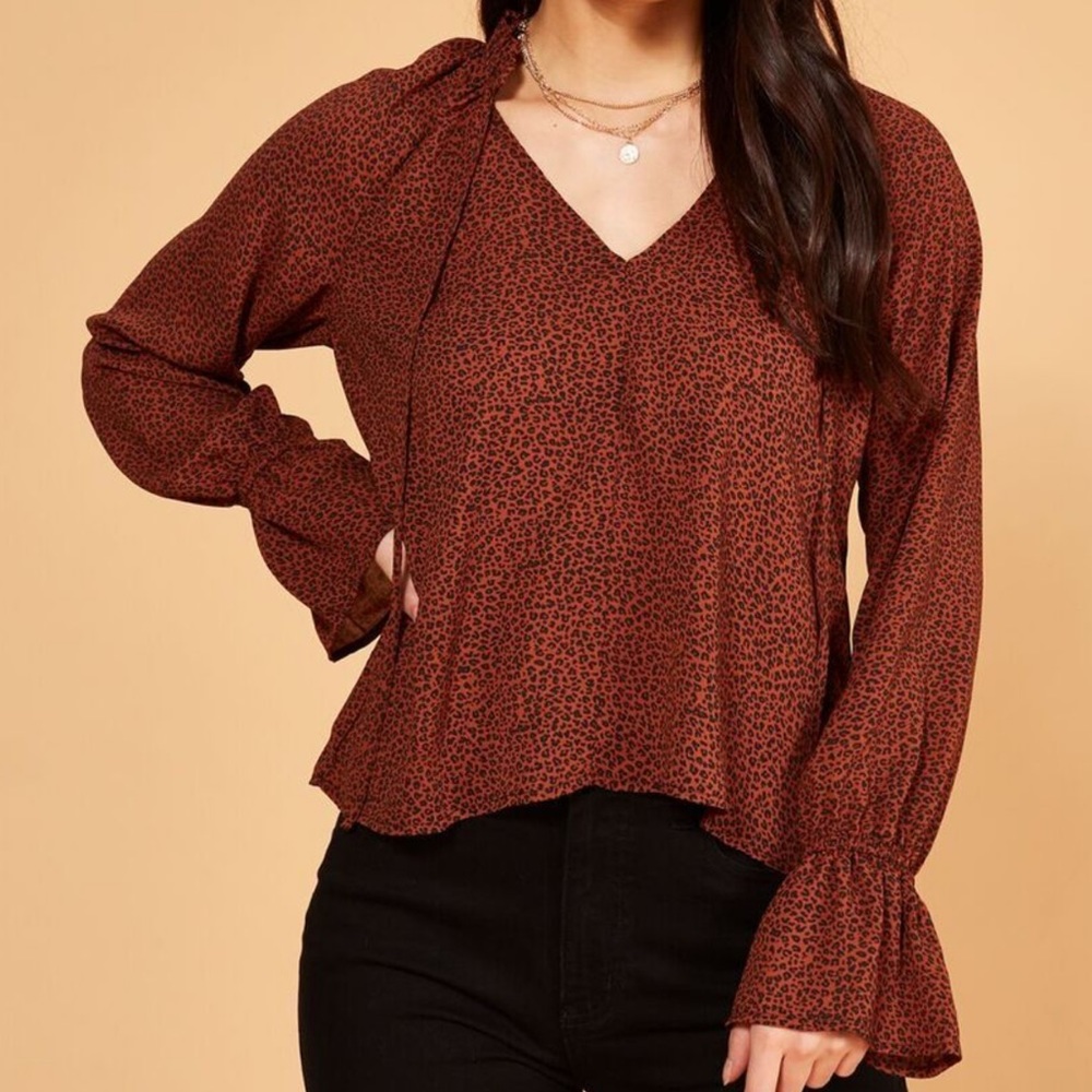 MINKPINK Leopard Print Blouse